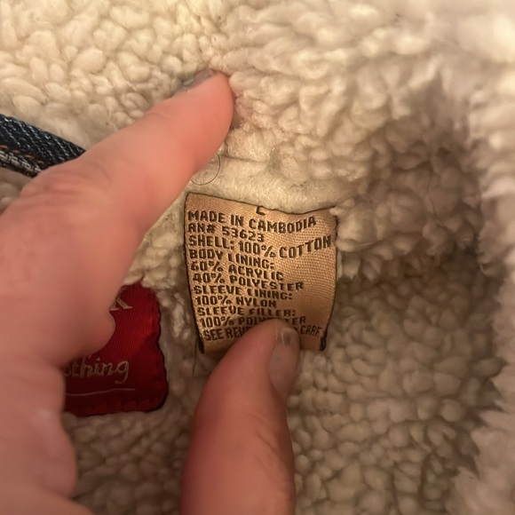 Vintage Jean jacket, Sherpa lined jacket, Sherpa lined jean jacket, Vint… - Picture 5 of 8